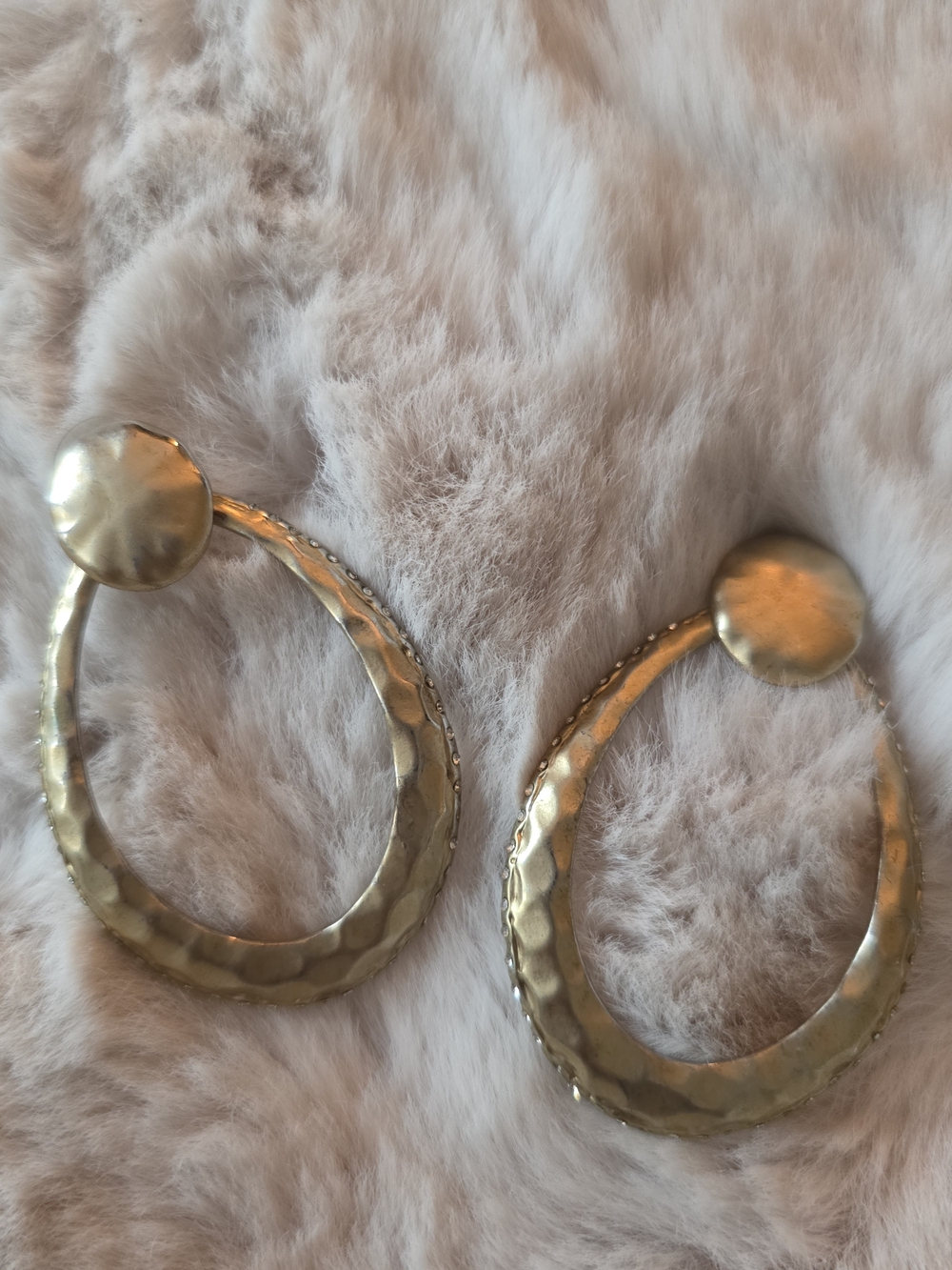 Source Unknown Gold Hammered Teardrop Hoop Earrings - Women Jewelry